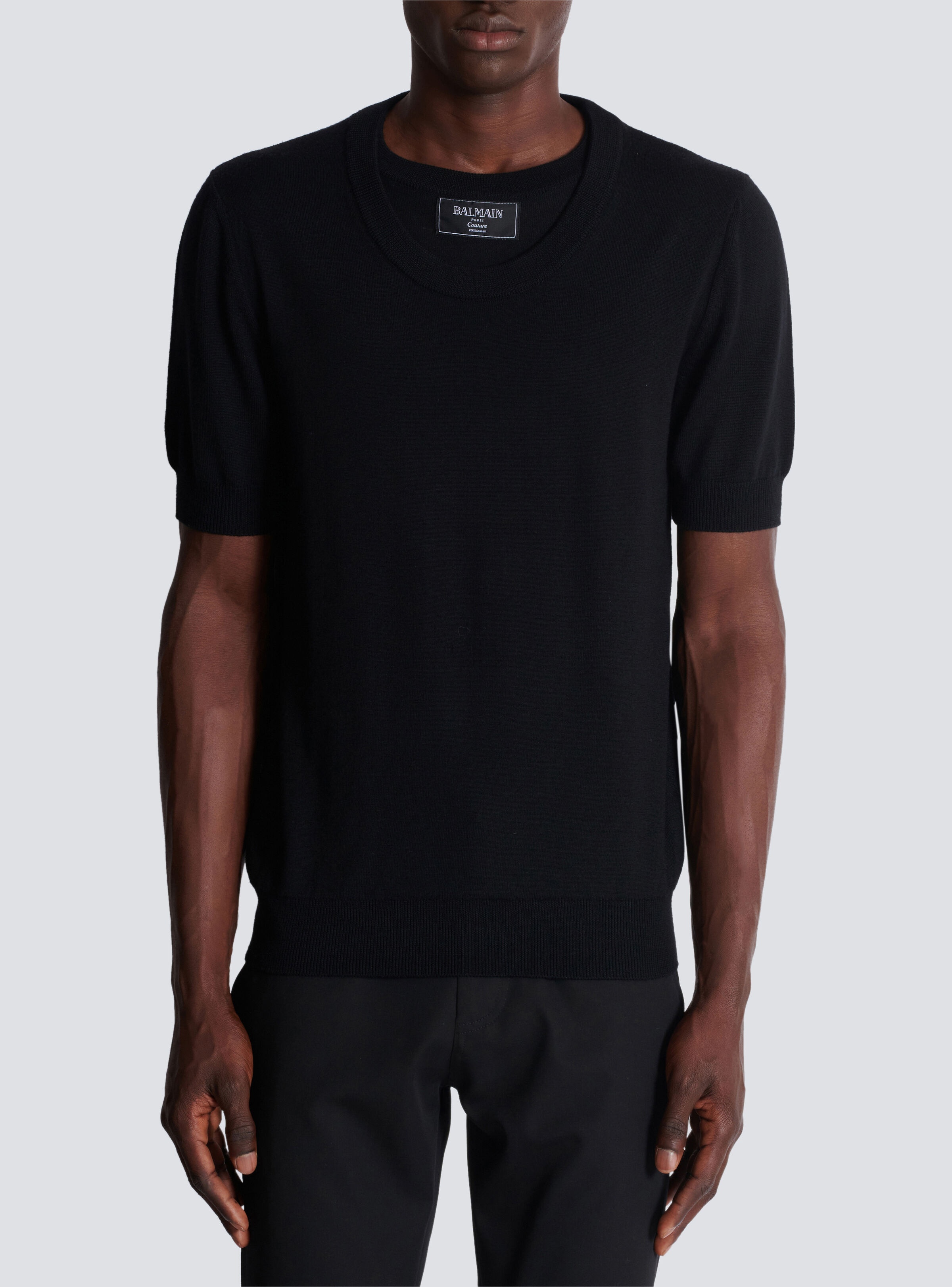 Knit T-shirt with two collars - 5
