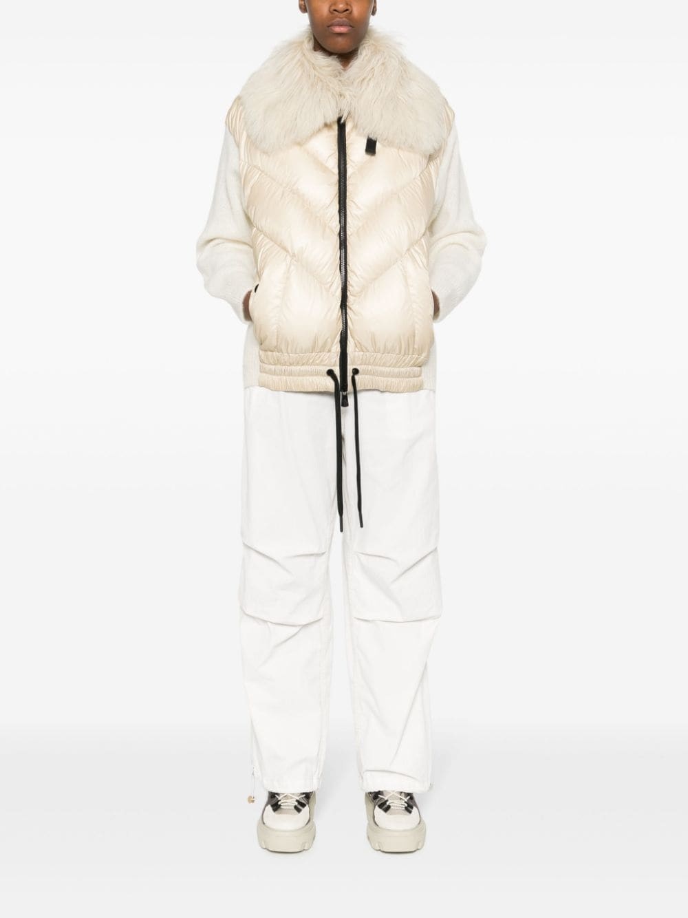 panelled knitted down jacket - 2