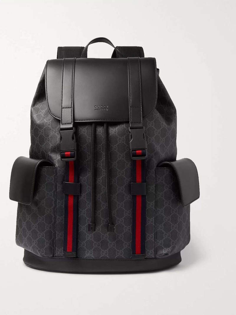 Monogrammed Coated-Canvas and Leather Backpack 1