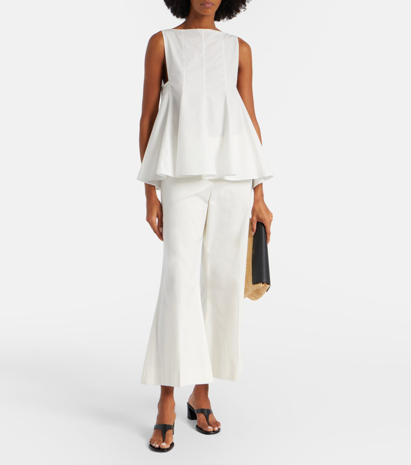 KHAITE Walter cotton and silk flared pants outlook