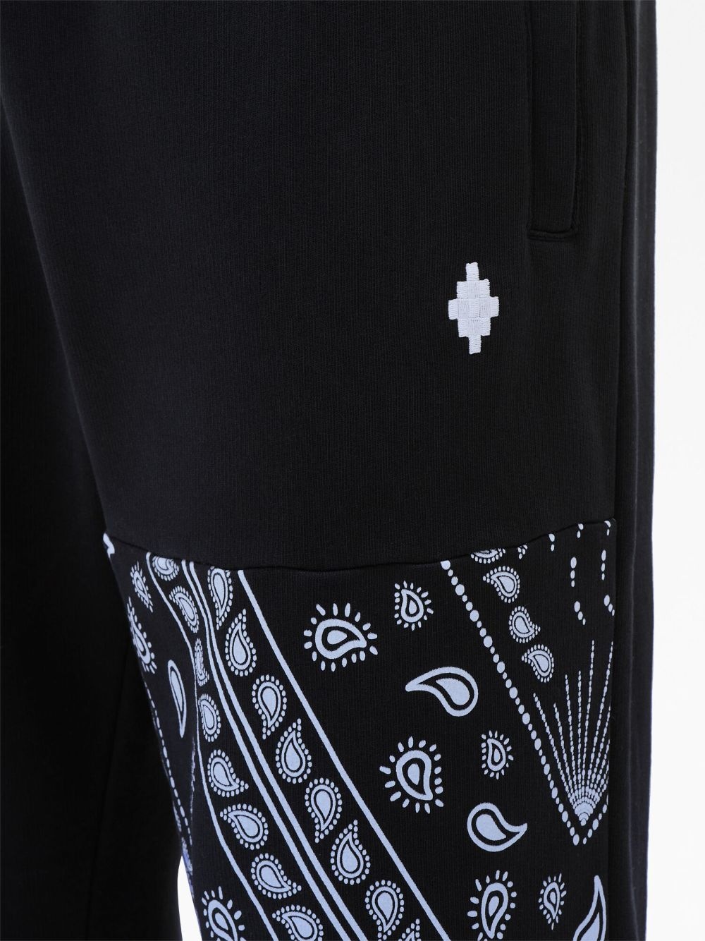 bandana-print panelled cotton track pants - 4