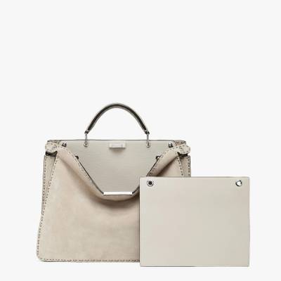 FENDI Beige suede and Cuoio Romano leather bag outlook