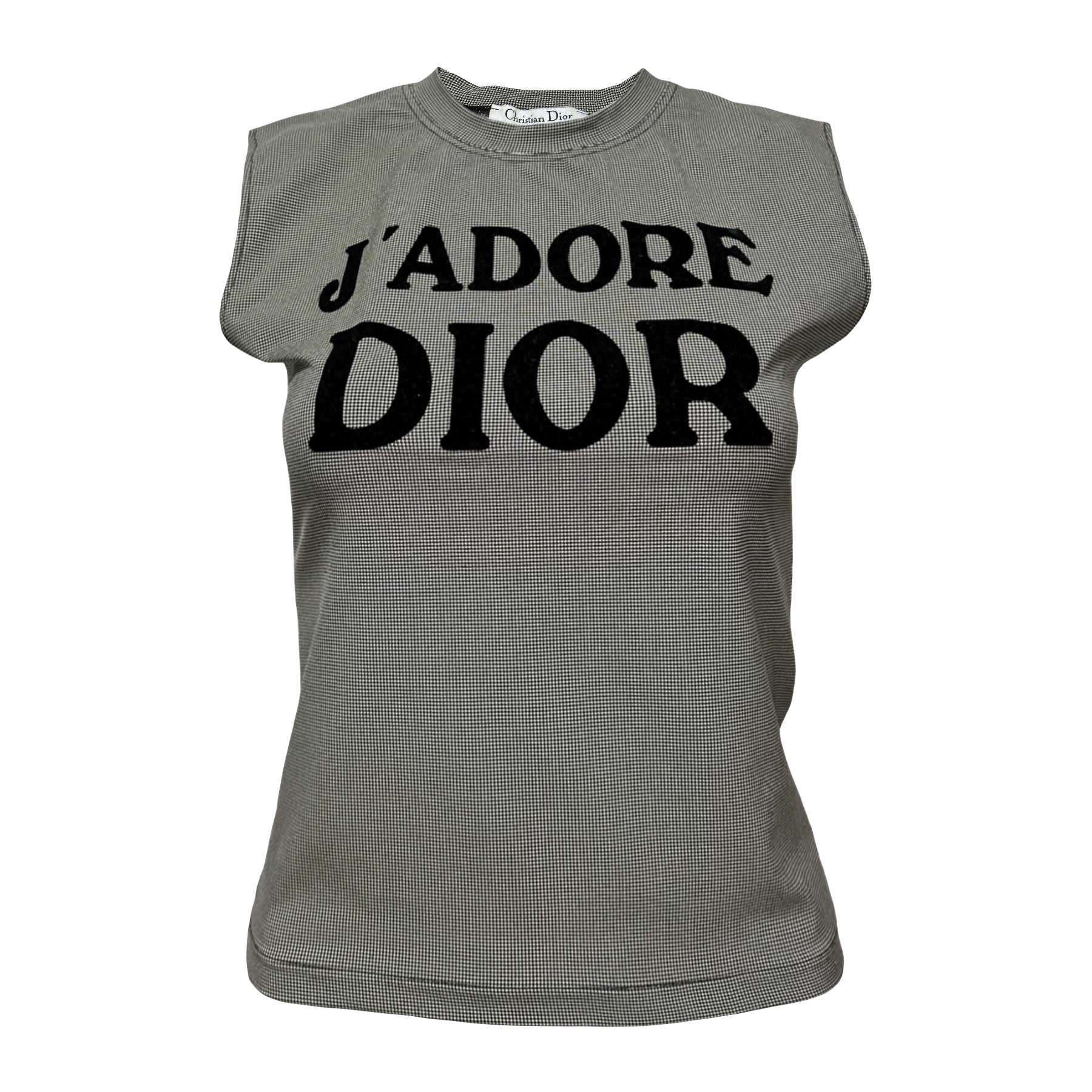 CHRISTIAN DIOR Fall Winter 2002 "J'ADORE DIOR" Houndstooth Print Tank Top - 1