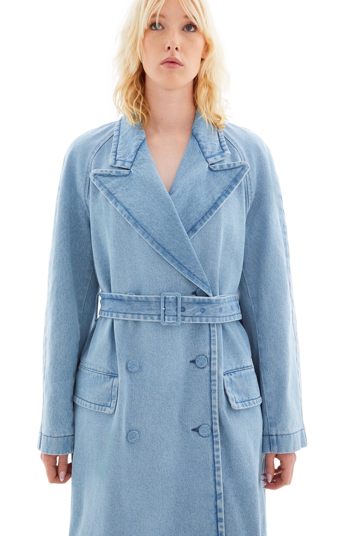 LOOSE FIT RUGBY DENIM COAT (LIGHT BLUE) - 4