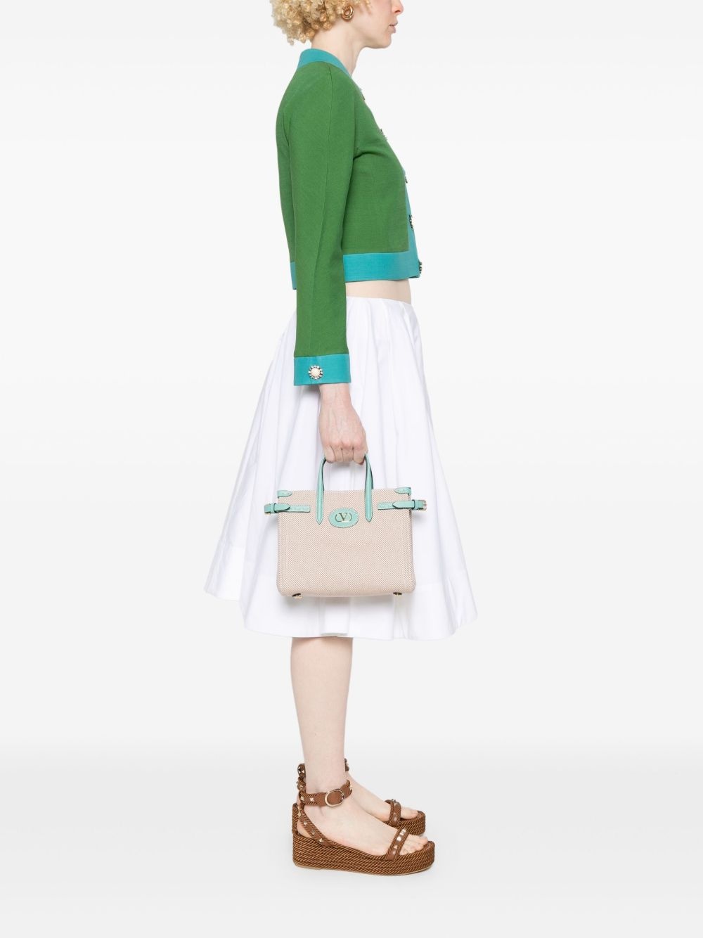 mini-check tote bag - 2