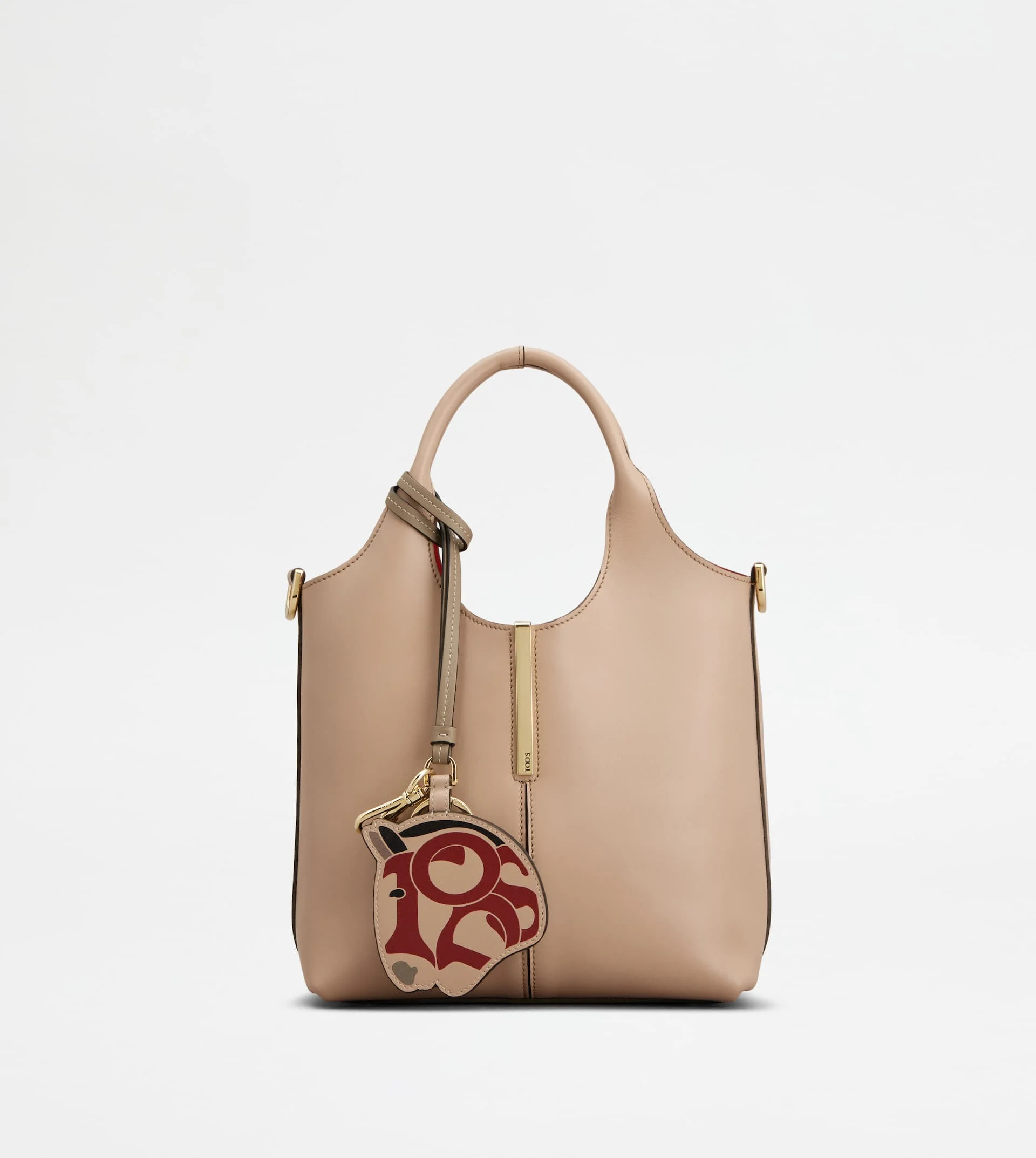 TOTE SHOPPING BAG IN LEATHER MINI - PINK, RED - 1