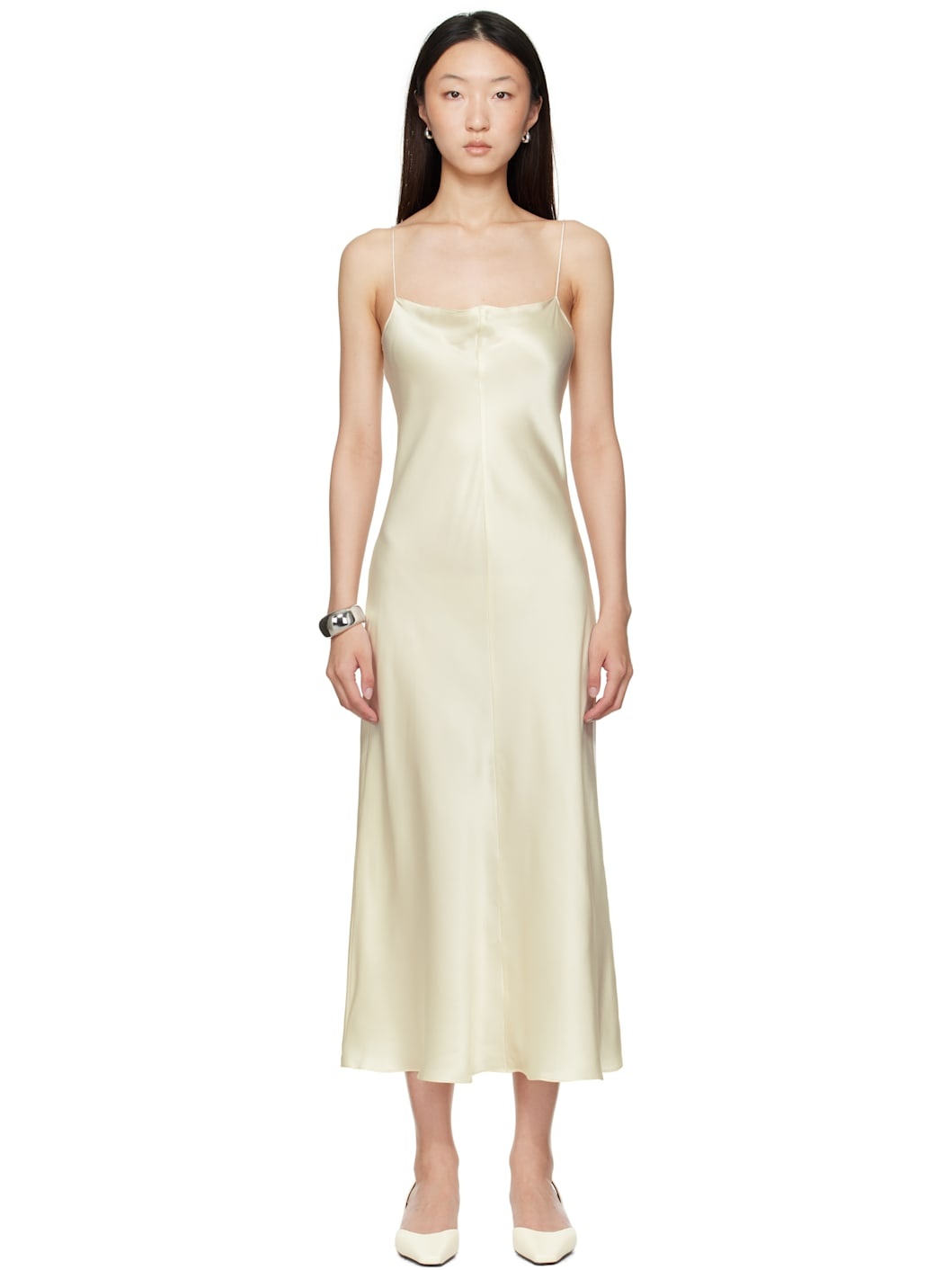 Off-White Alma Fluid Silk Midi Dress - 1