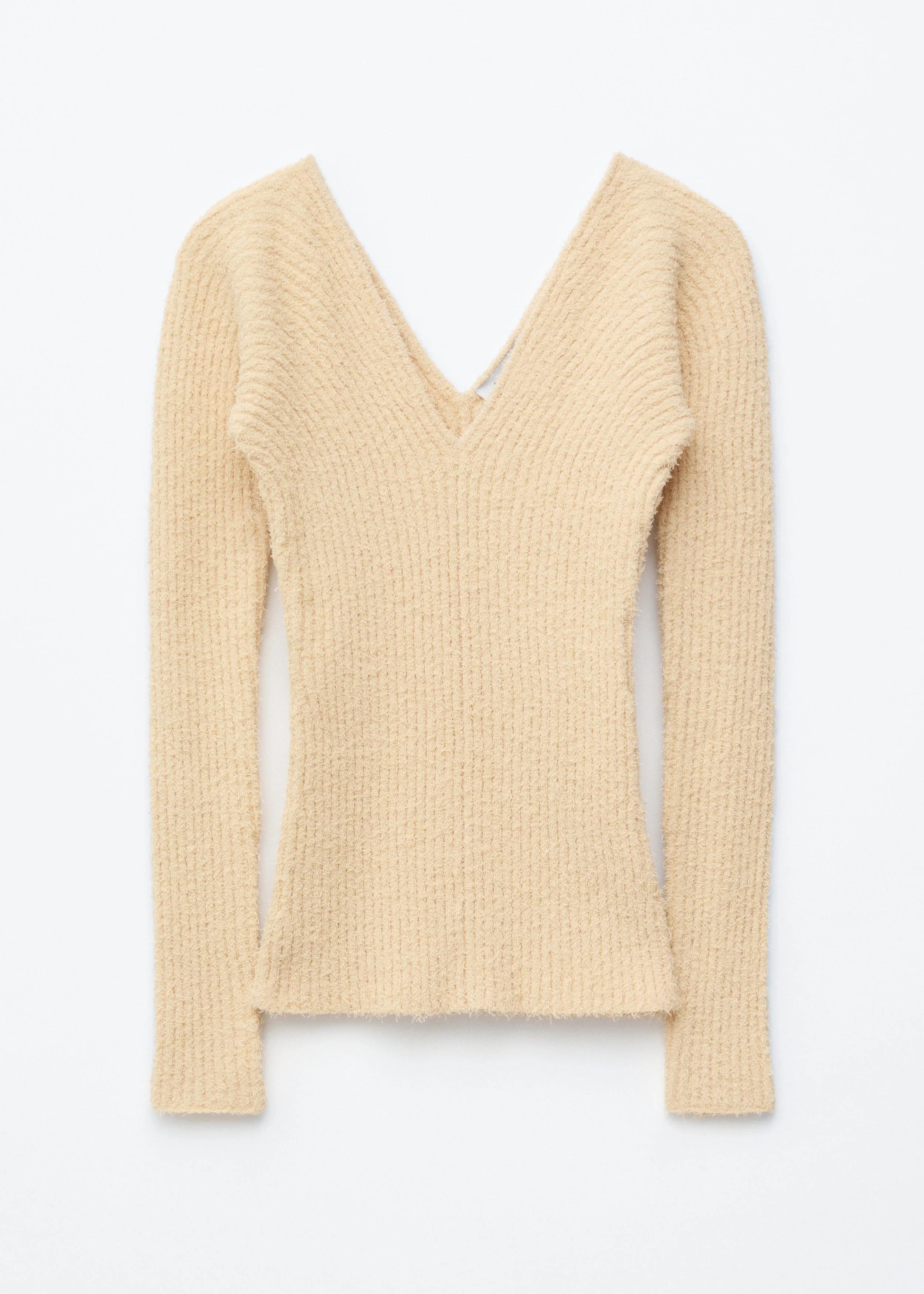 Rib-Knit V-Neck Top - 1