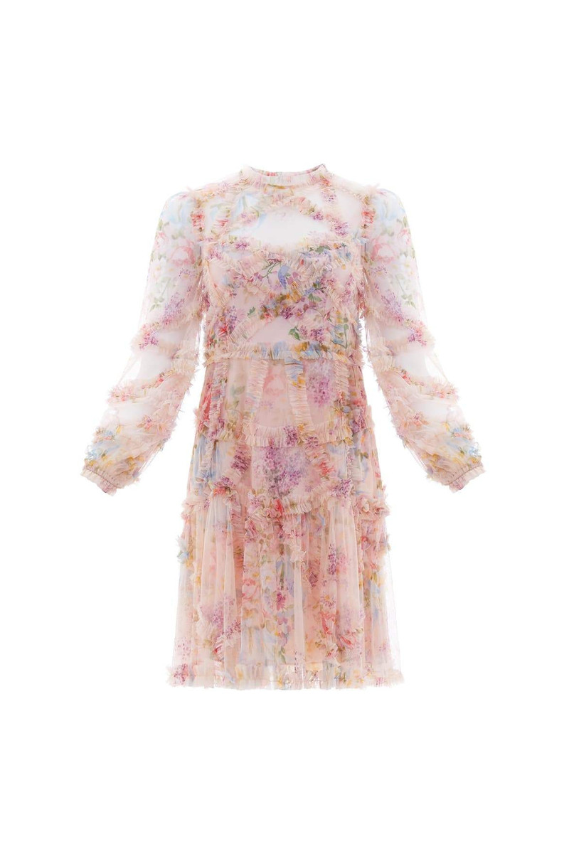 Needle & Thread Floral Diamond Ruffle Dress outlook