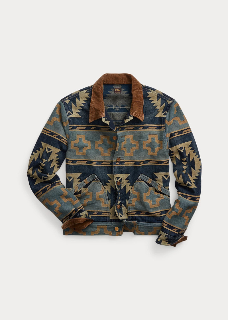 Corduroy-Trim Jacquard Jacket 1