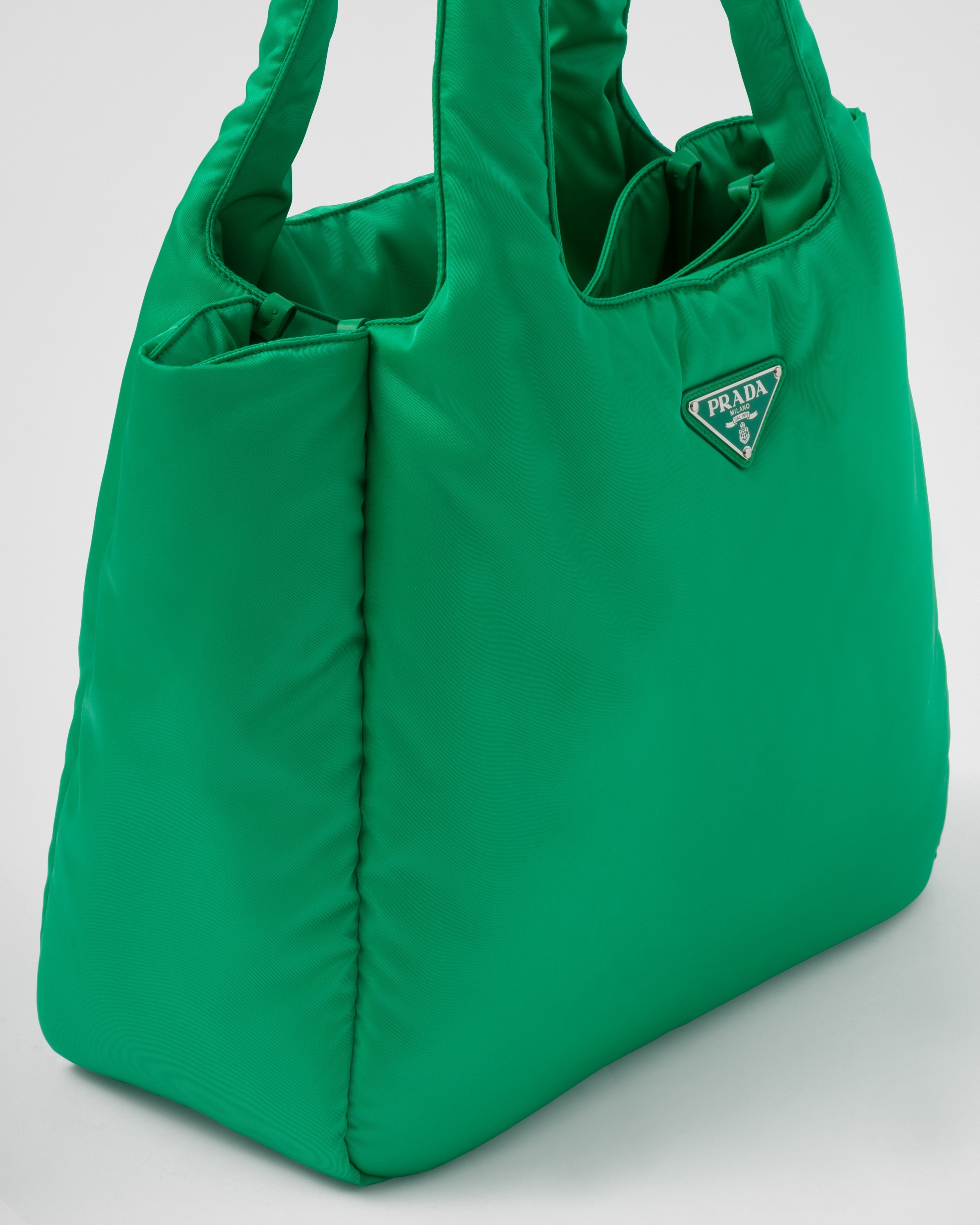 Green padded nylon mini bag