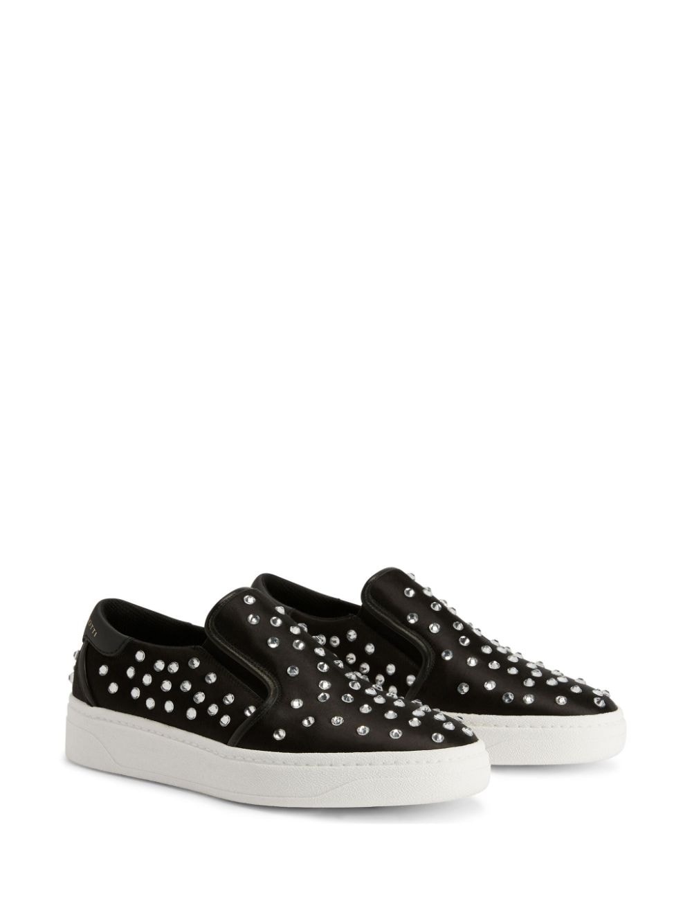 Gz94 crystal-embellished satin sneakers - 2