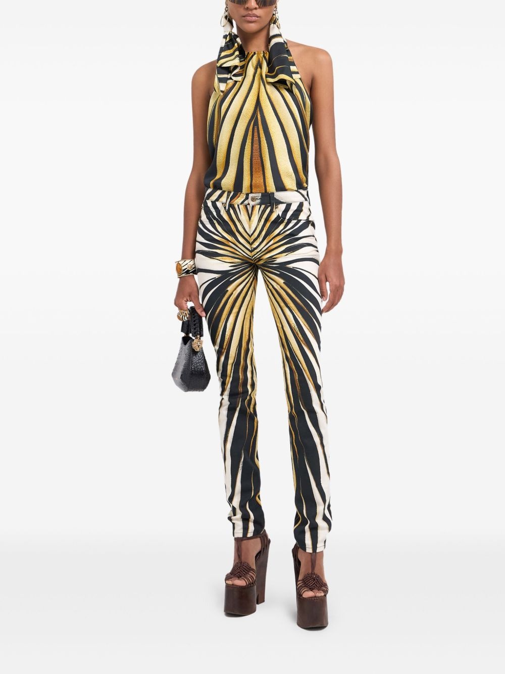 Ray Of Gold print skinny trousers - 2