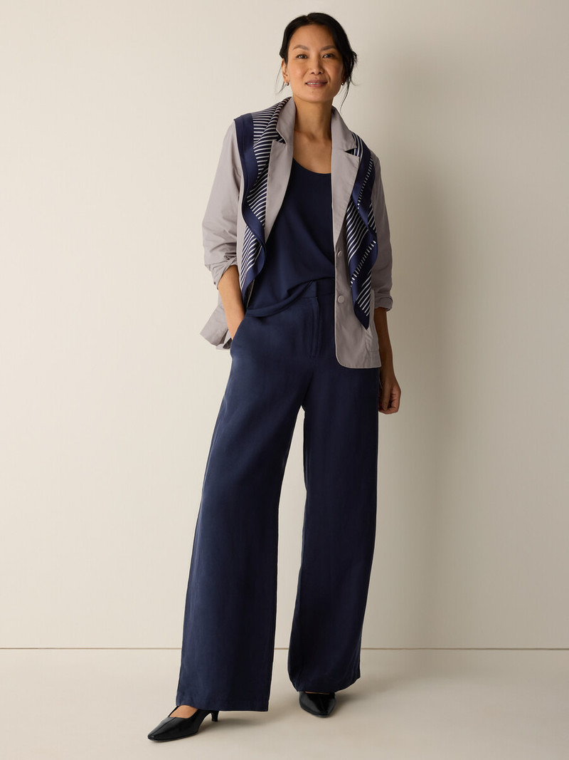 EILEEN FISHER Linen Silk Twill Wide-Leg Trouser outlook