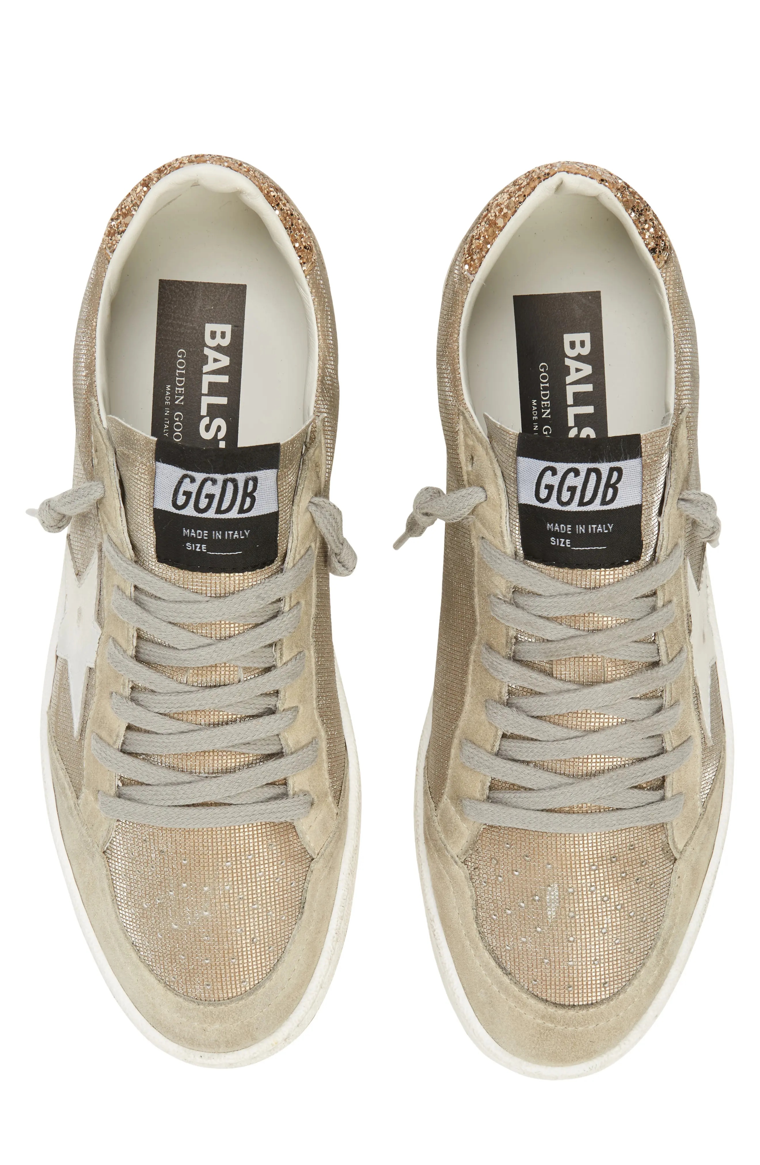 Ball Star Low Top Sneaker in Natural/Gold/Grey - 5