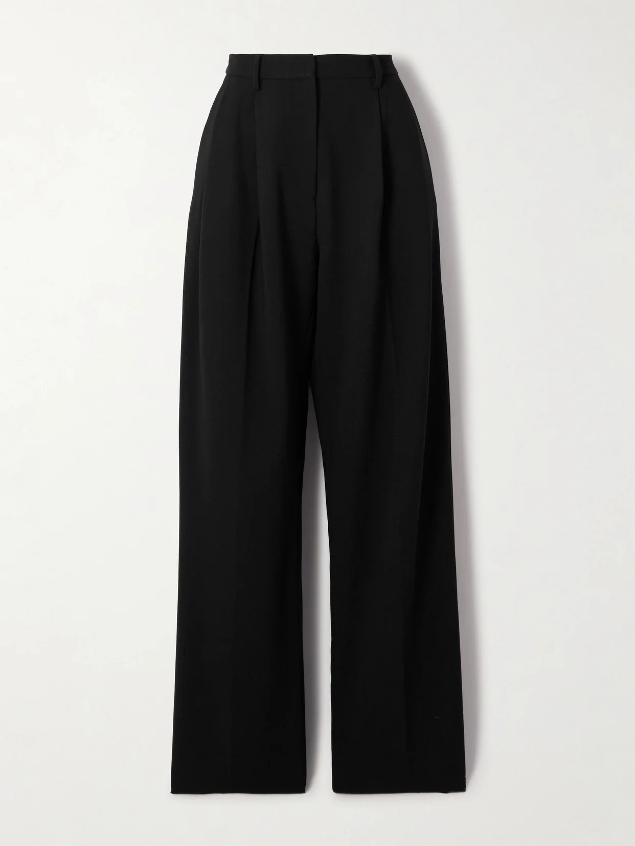 Pleated Wool-blend Wide-leg Pants - 1