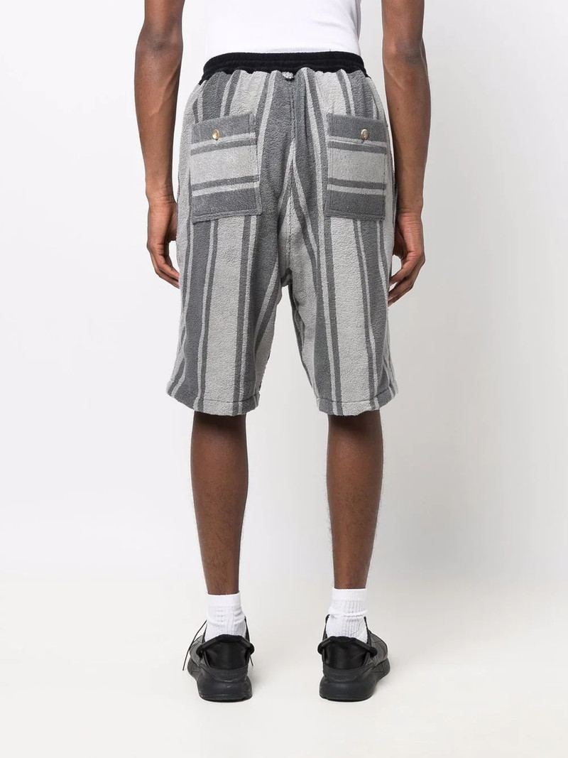 striped skull-print track shorts 4