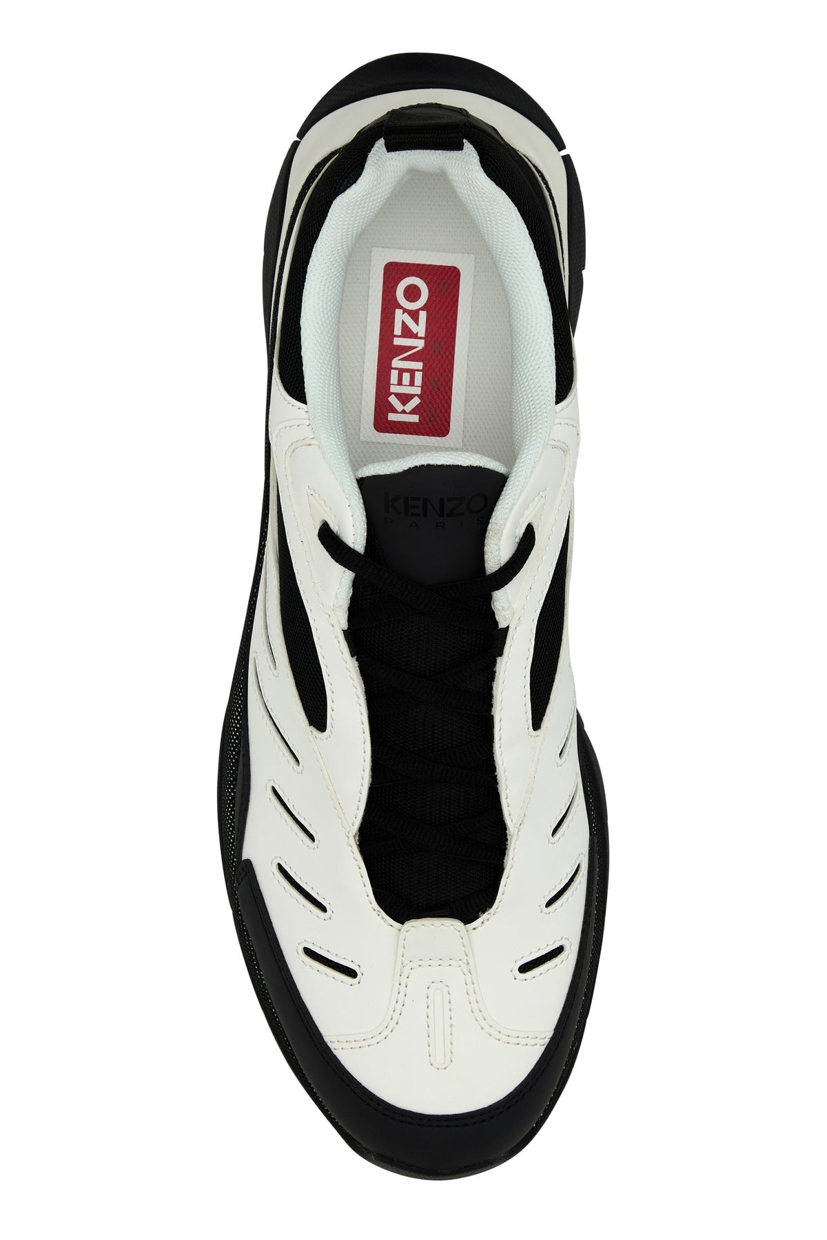 Two-tone fabric and synthetic leather KENZO X-TRAINER sneakers - 4