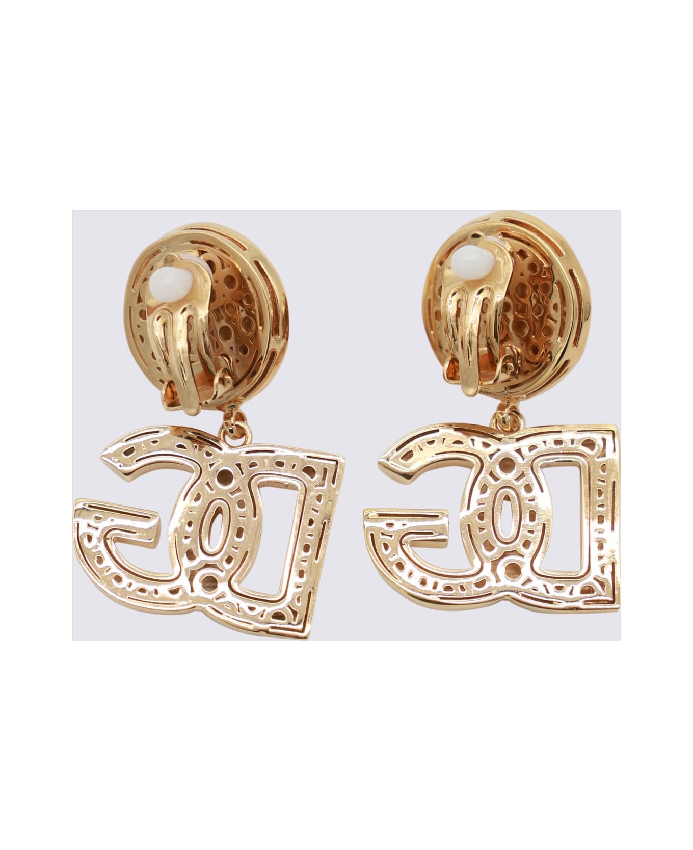 Gold Tone Metal Earrings - 2