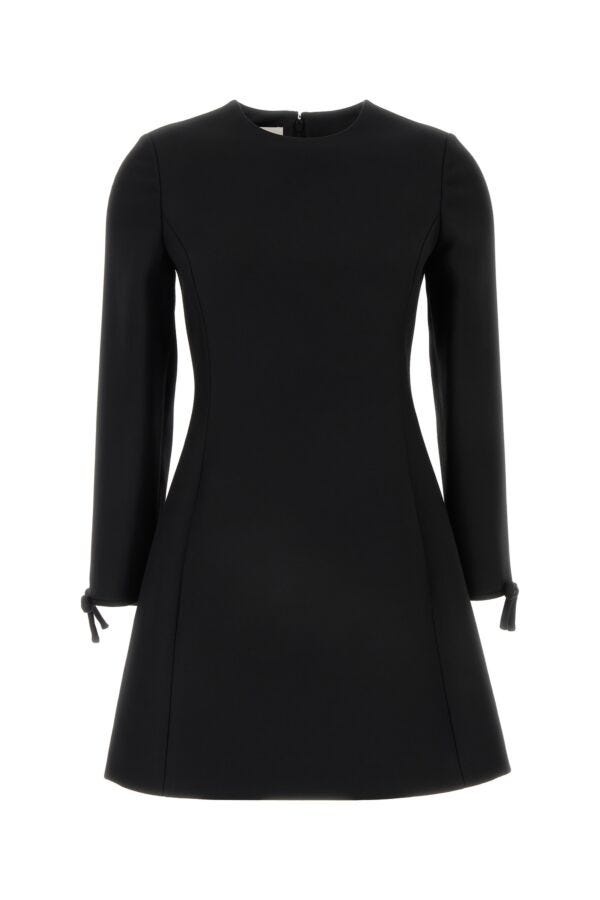 Black wool blend dress - 1