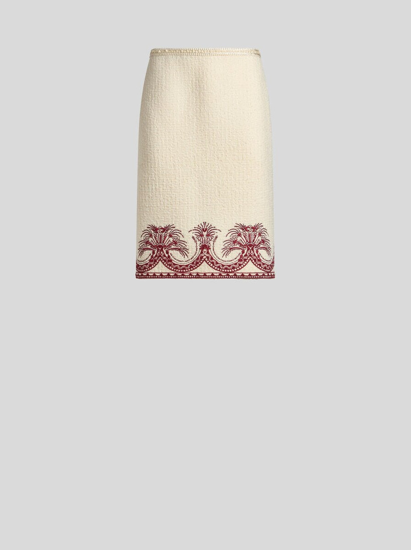 WOOL BOUCLÉ PENCIL SKIRT - 1