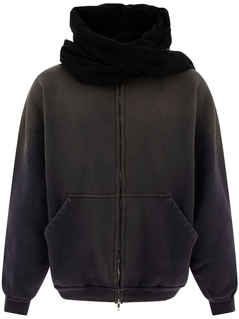 scarf-detail hoodie 1