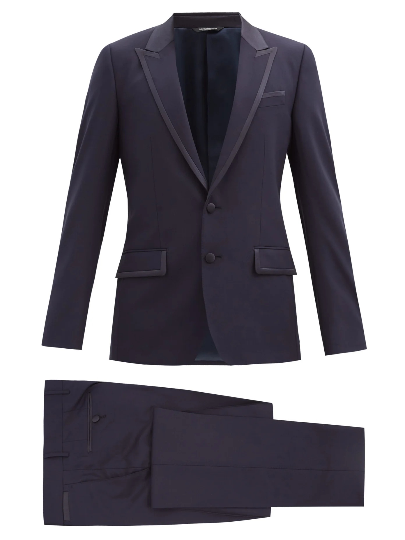 Two-piece wool-blend twill tuxedo suit - 1