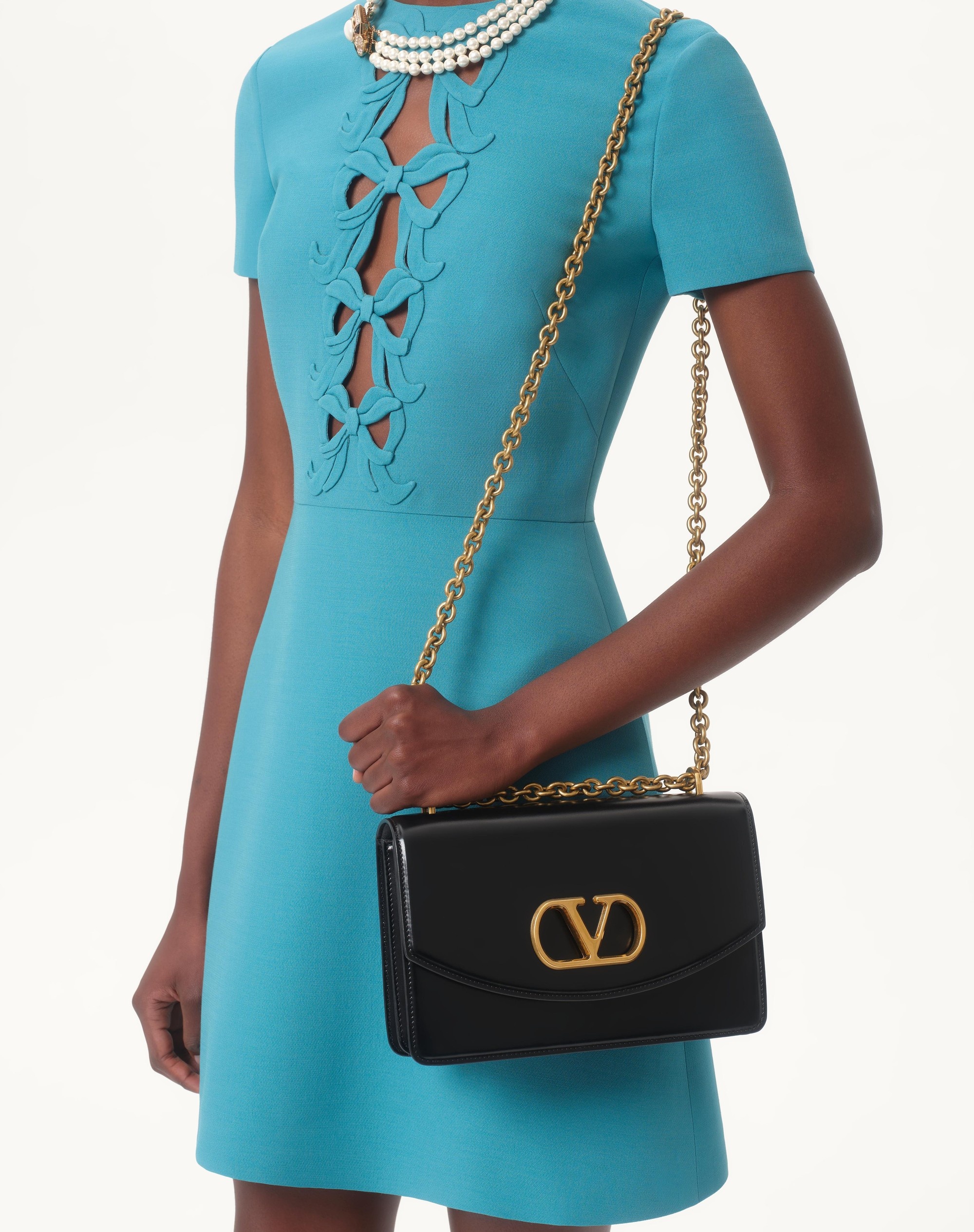 EMBROIDERED CREPE COUTURE SHORT DRESS - 3
