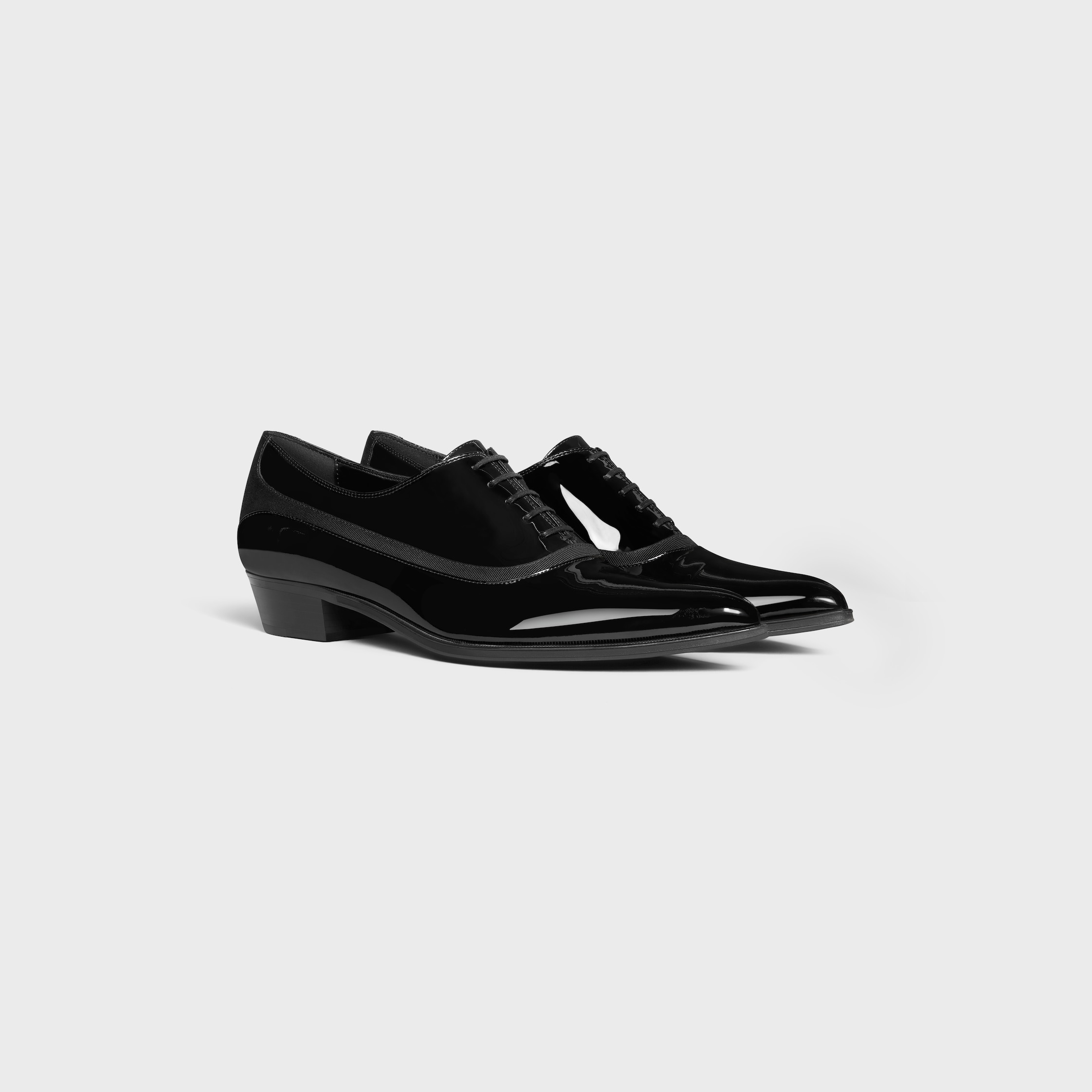 CELINE JUDE OXFORD IN PATENT CALFSKIN AND GROS GRAIN - 2