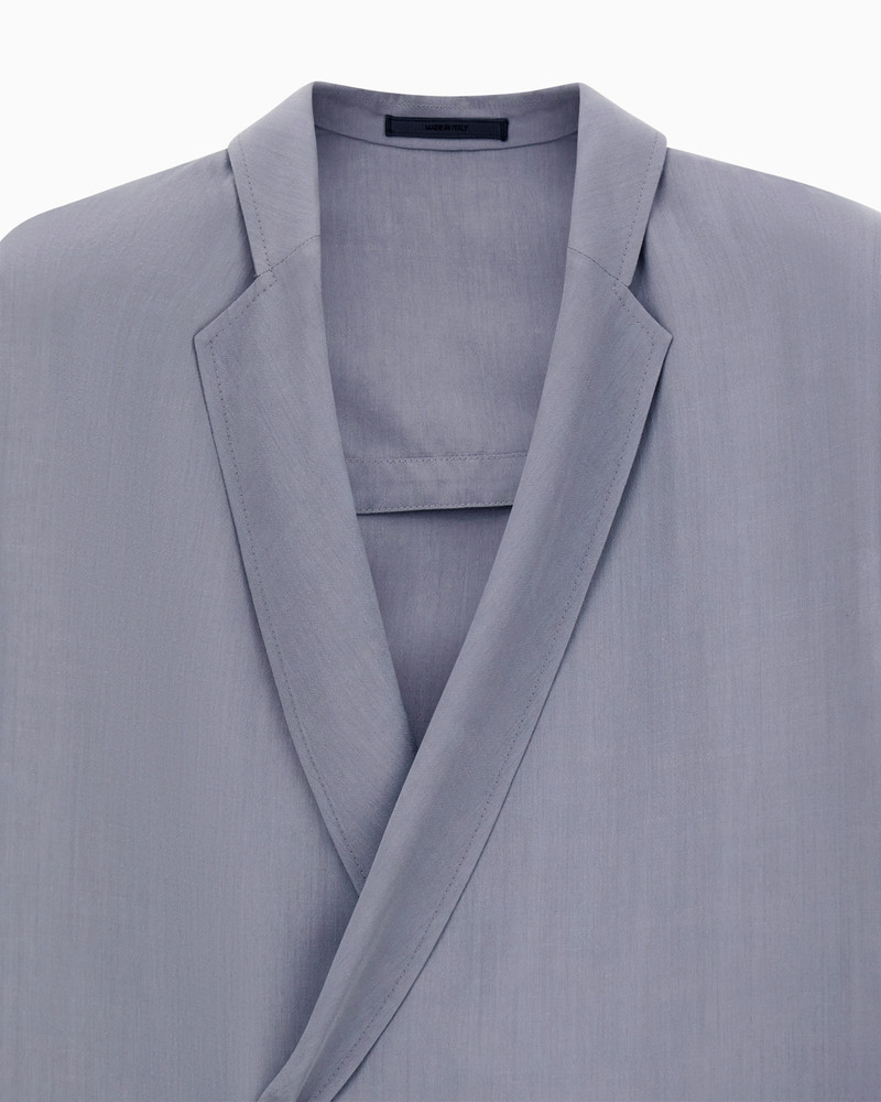 DOUBLE-BREASTED JACKET IN A SILK AND LINEN POPLIN 5