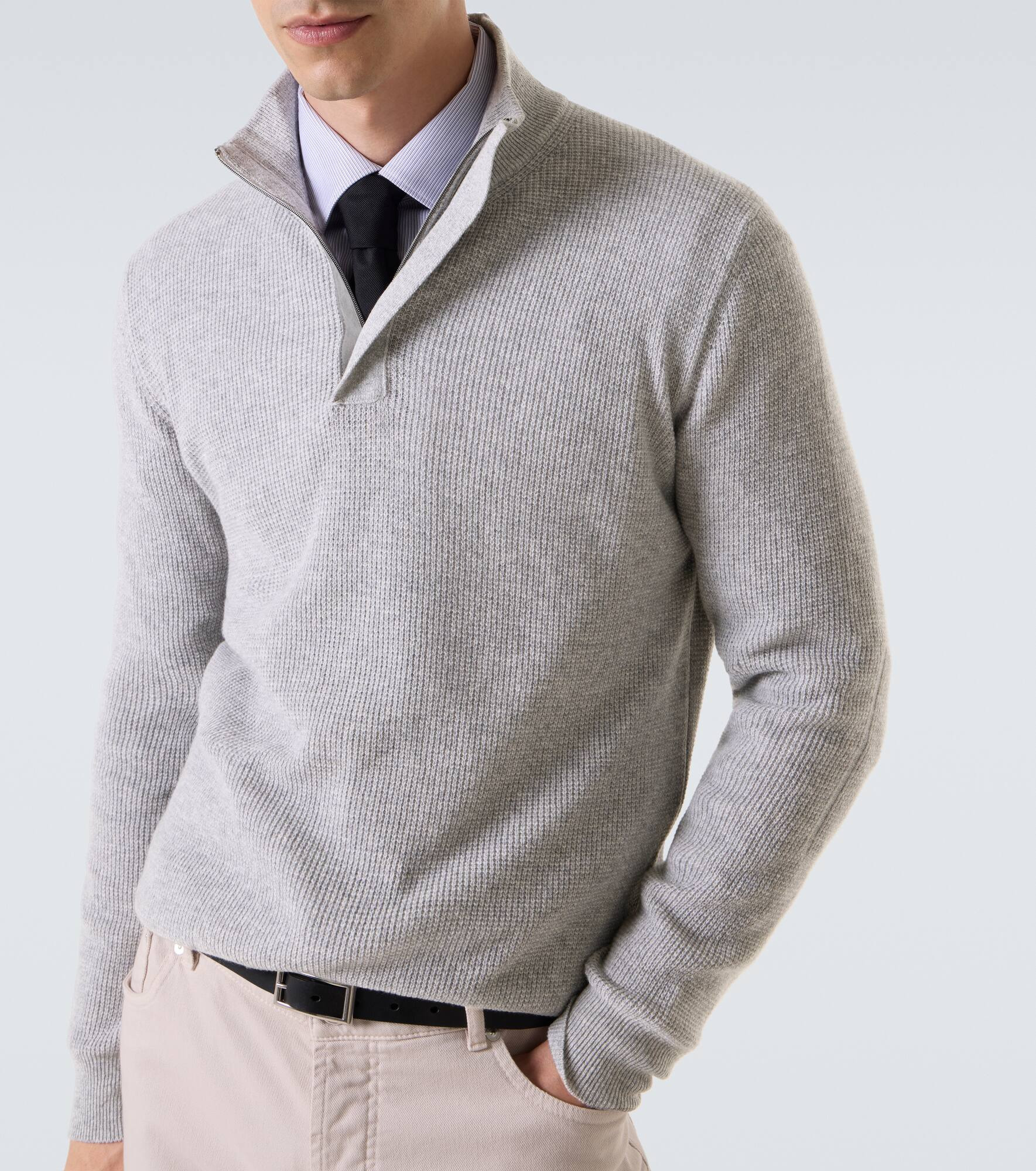 Waffle-knit wool and cashmere sweater - 5