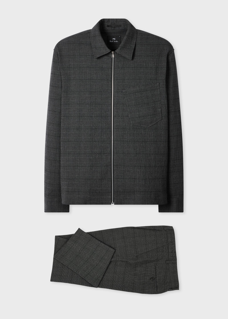 Grey Textured-Cotton Check Co-Ord Set 1