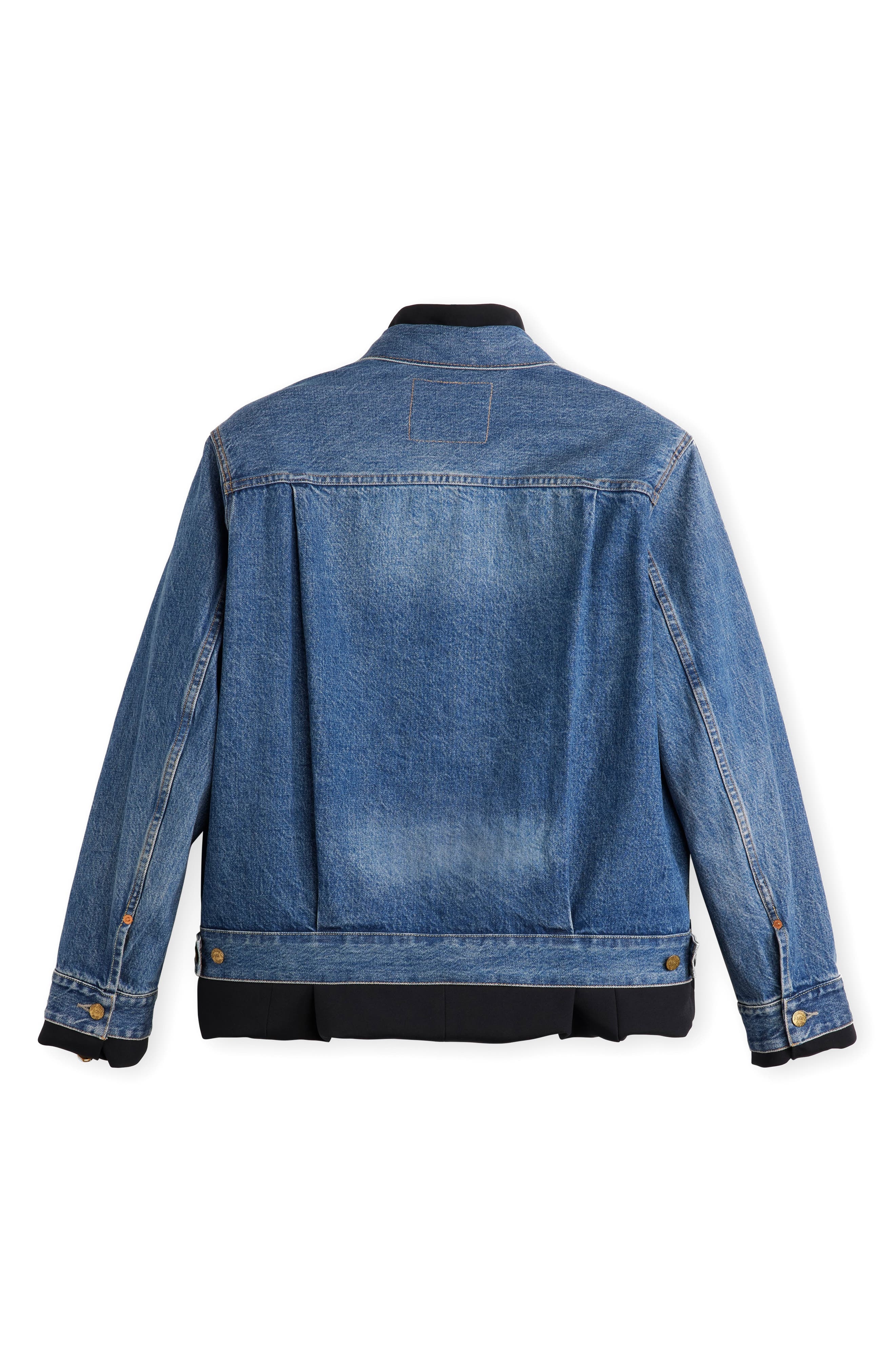 Sacai Gender Inclusive Levi's® Denim x Matelassé Twill Reversible Jacket in Black/Blue at Nordstrom - 9