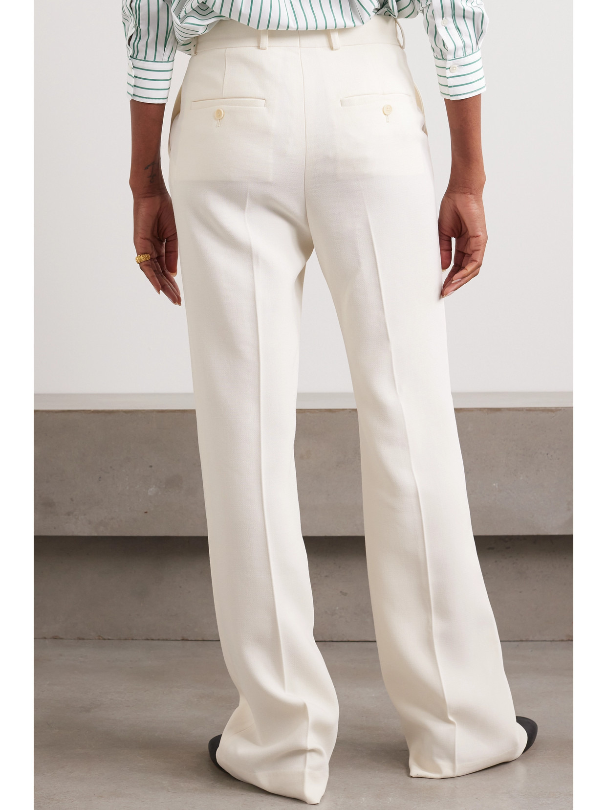 Flared Crepe Pants - 3