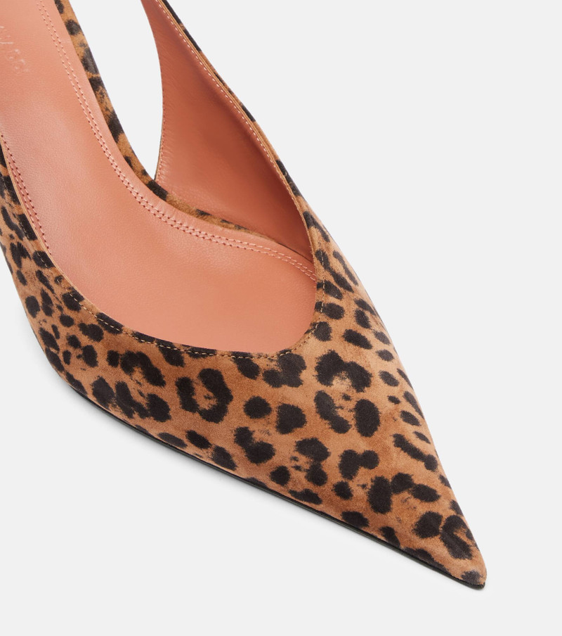 Anok 55 leopard-print suede slingback pumps 5