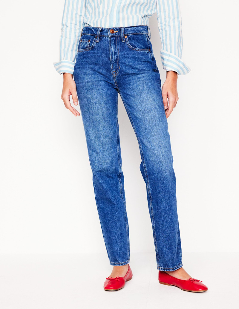 High Rise Straight Leg Jeans-Mid Vintage 5