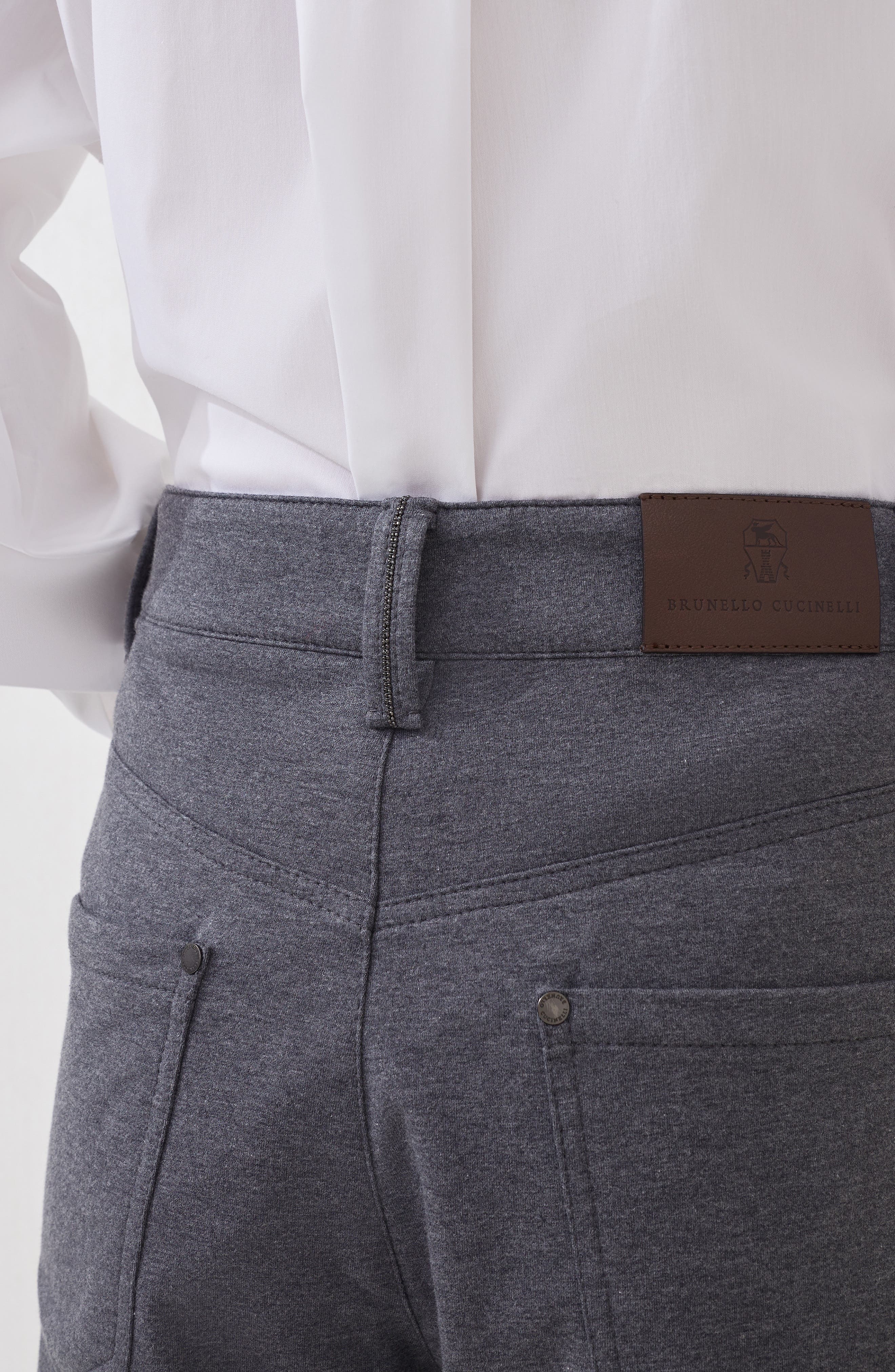 Brunello Cucinelli Five-pocket Loose trousers in Lead at Nordstrom - 4