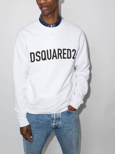 DSQUARED2 logo-print crew neck sweatshirt outlook