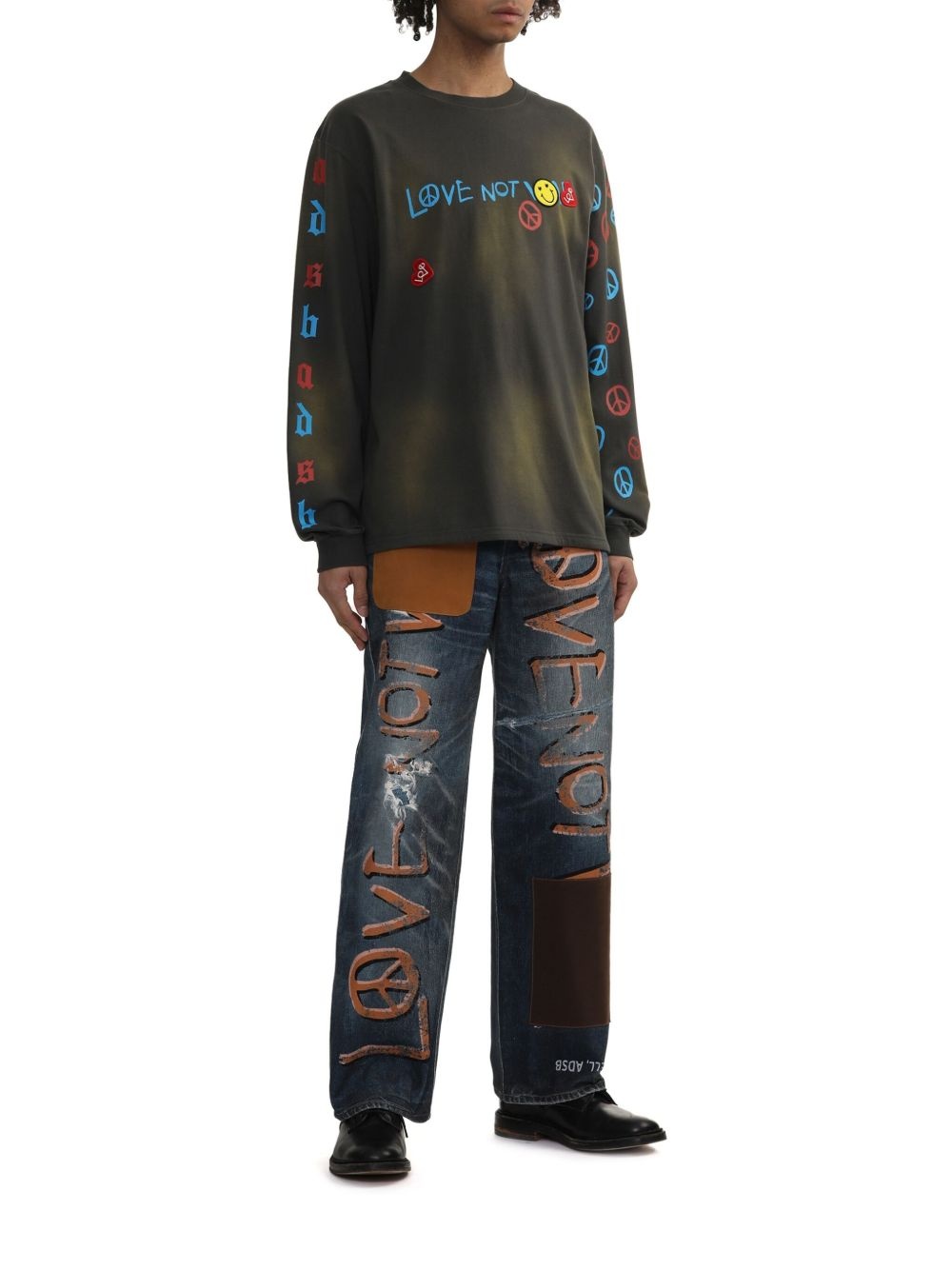 text-print jeans - 2