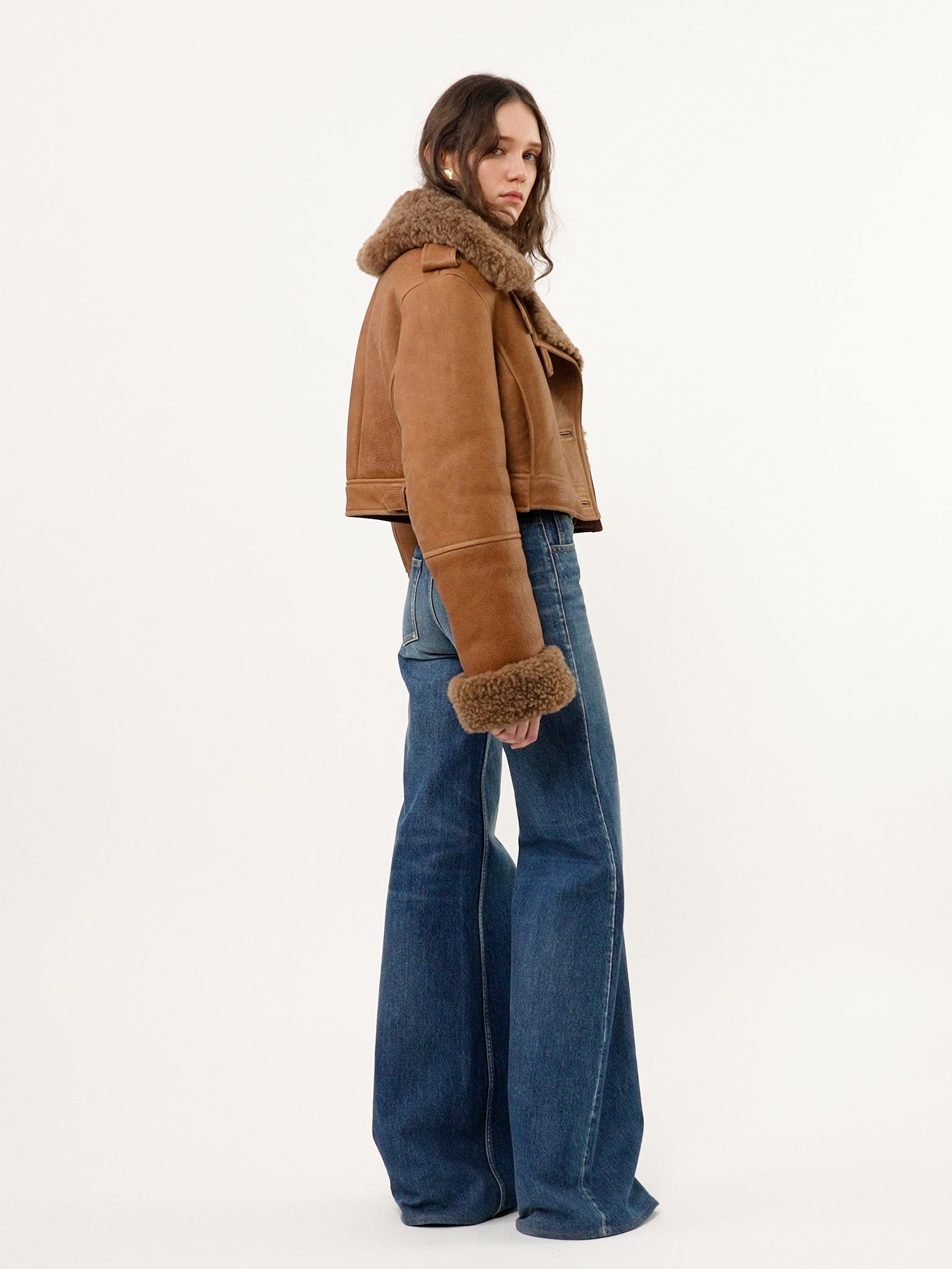 CROPPED BOXY JACKET IN LEATHER - 5