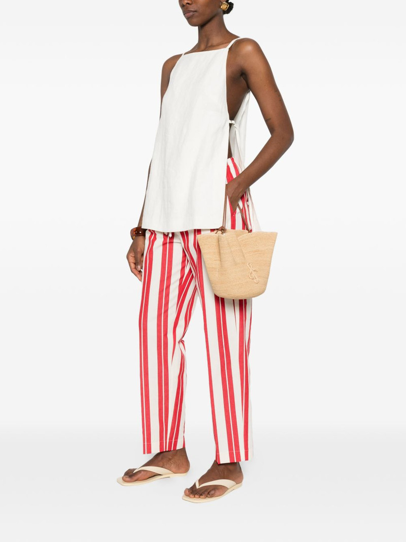 forte_forte striped drawstring-fastening trousers outlook