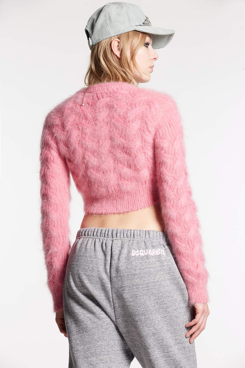 MOHAIR 3D CABLE CROPPED KNIT - 2