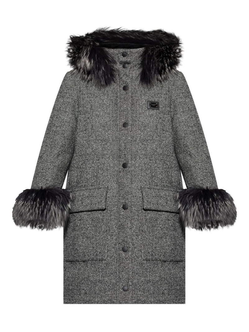 faux-fur trimmed wool coat 1