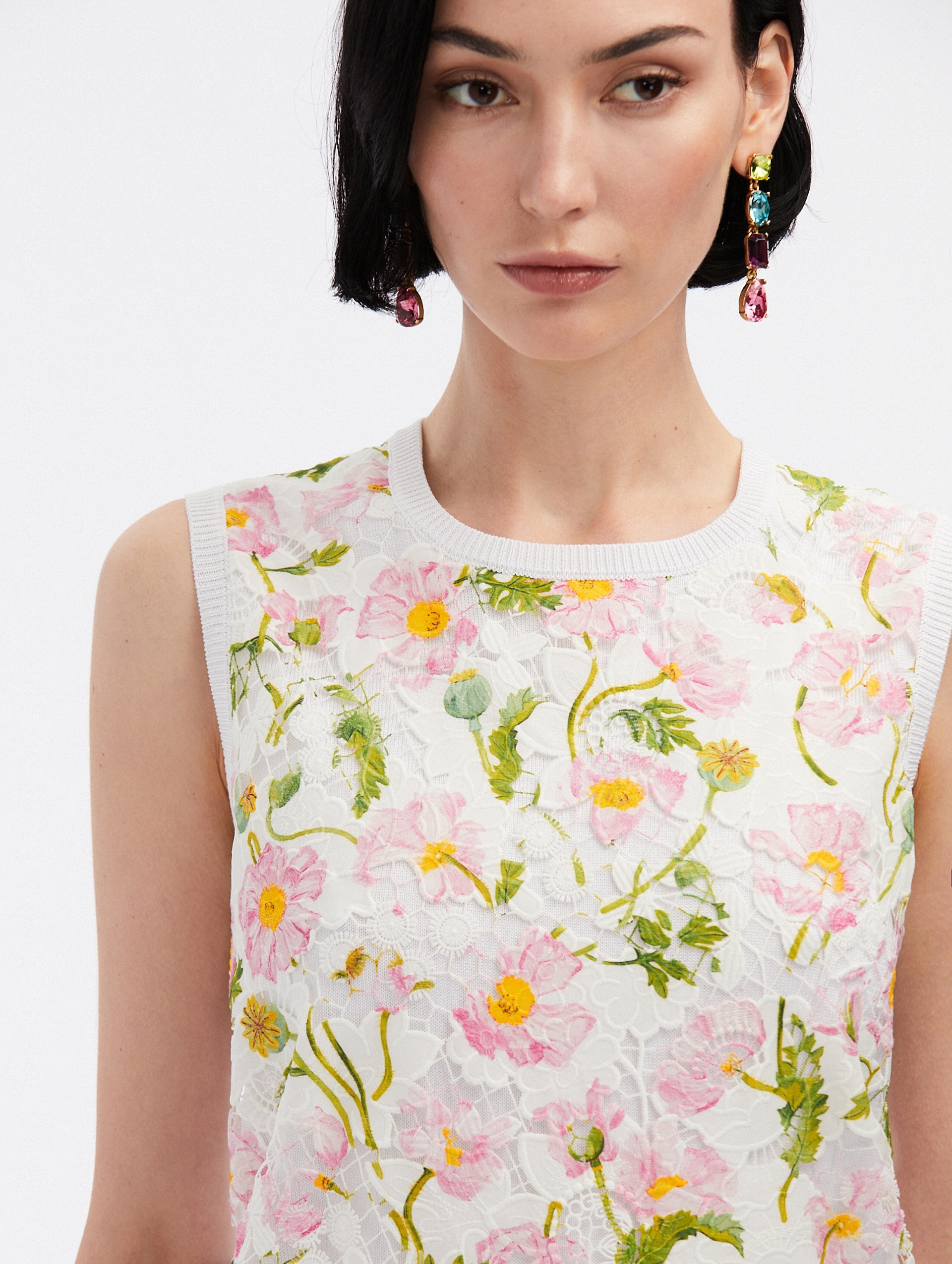 MIXED BOTANICAL PRINTED INSET TANK - 5
