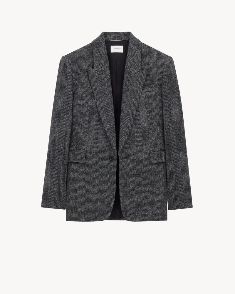 JACKET IN BRUSHED HERRINGBONE WOOL 3