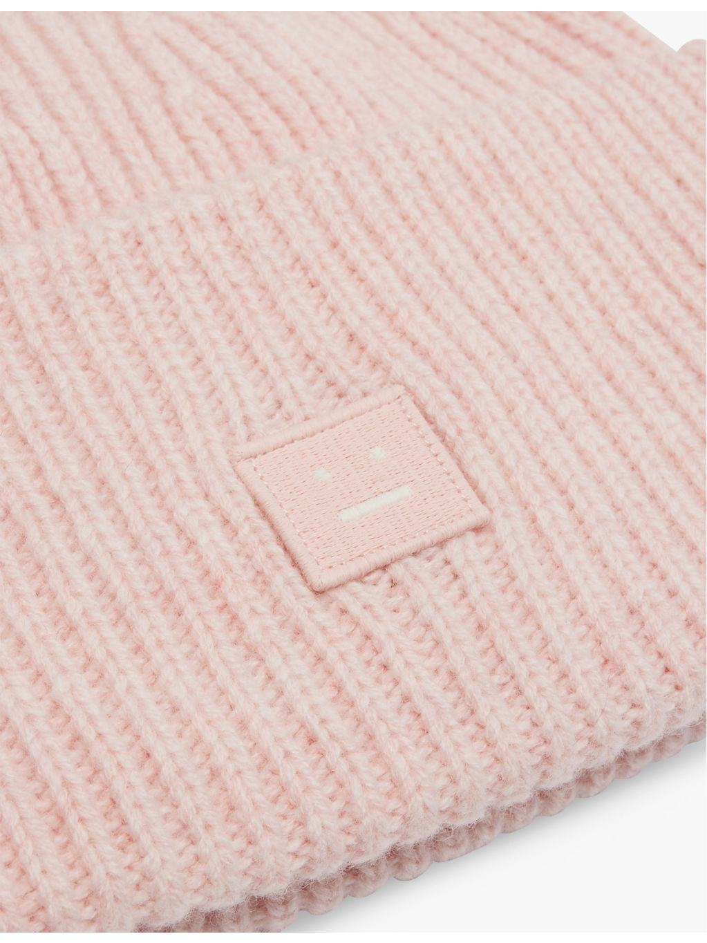 Face logo-patch wool beanie - 2
