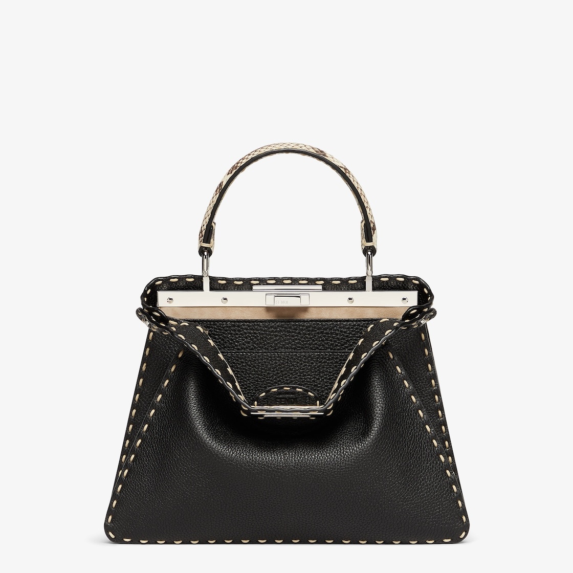 FENDI Black Selleria bag with exotic details | REVERSIBLE