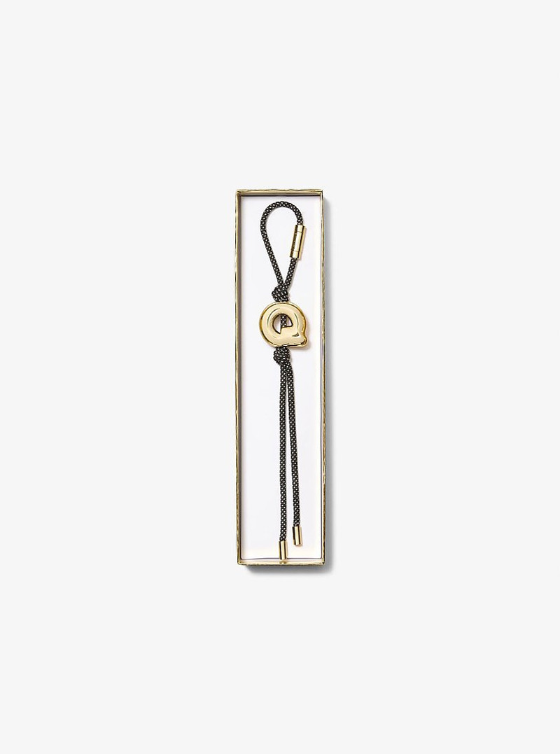 MICHAEL KORS Initial Gold-Tone and Speckled Cord Bag Charm outlook