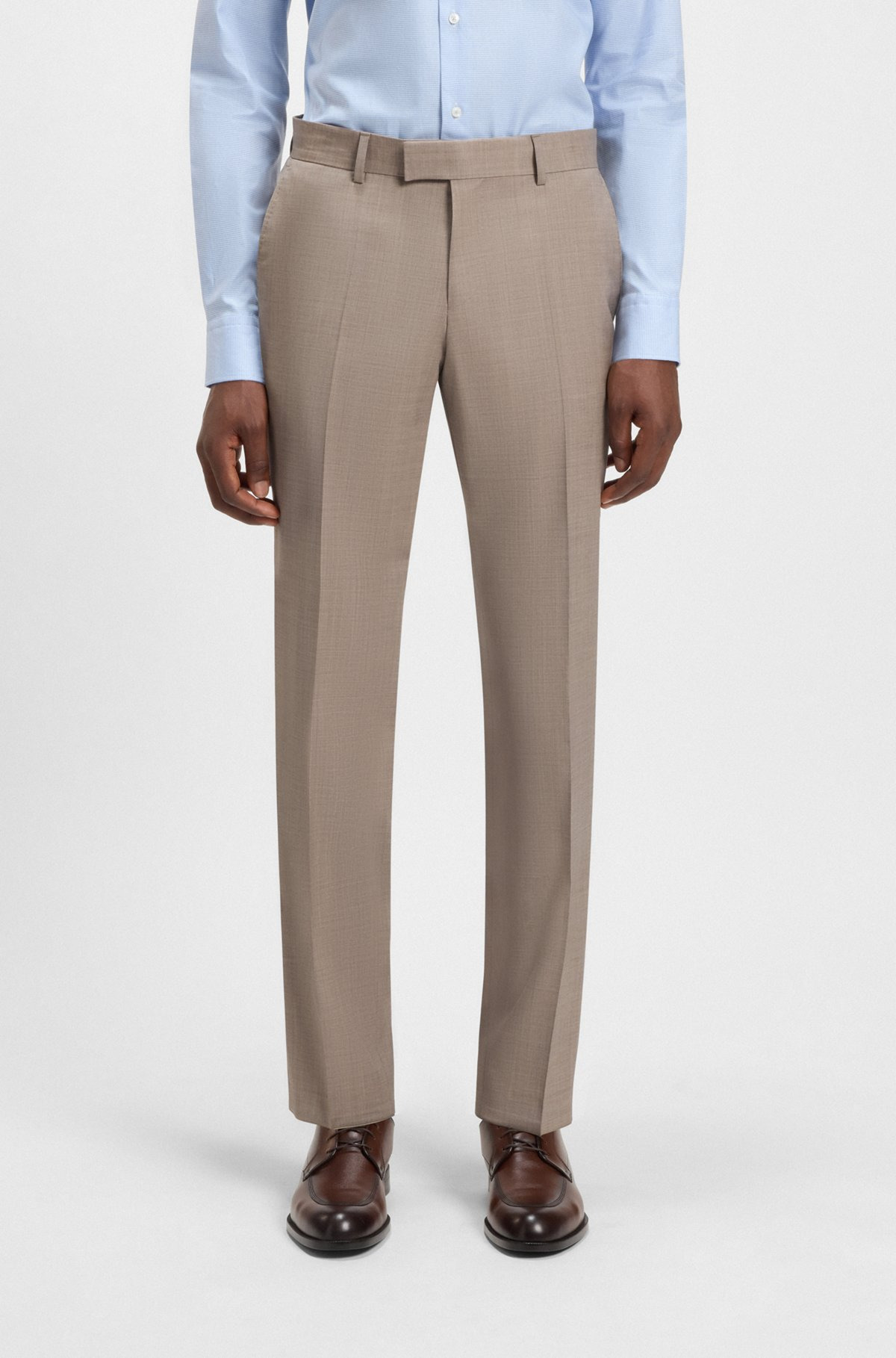 SLIM-FIT THREE-PIECE SUIT IN MELANGE WOOL - 6