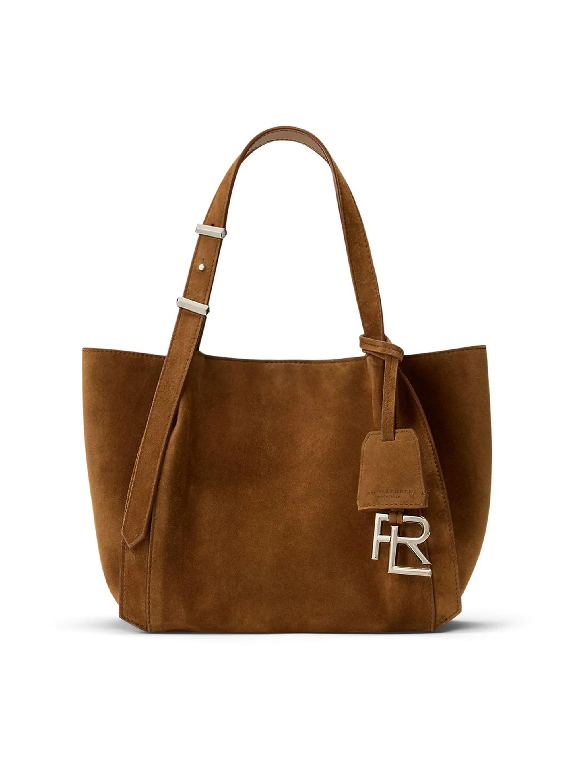 Women's Small Logo Suede Tote Bag - Nutmeg - 1
